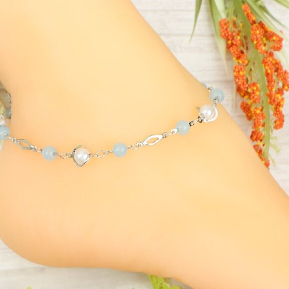 "Handmade Anklet – Elegant & Delicate Jewelry for Women | UNVRC1367 - Picture 8 of 10
